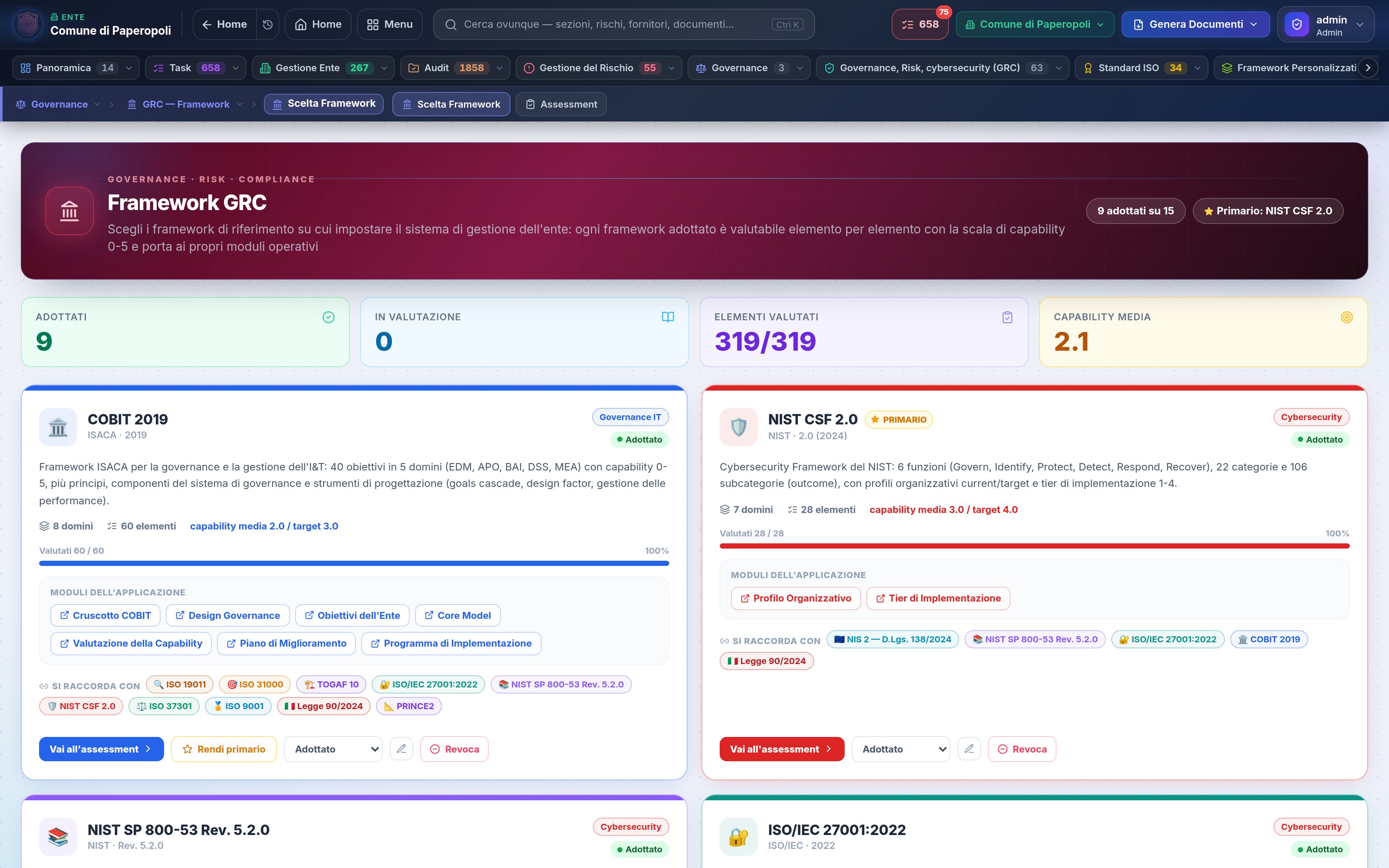 Scelta del framework GRC