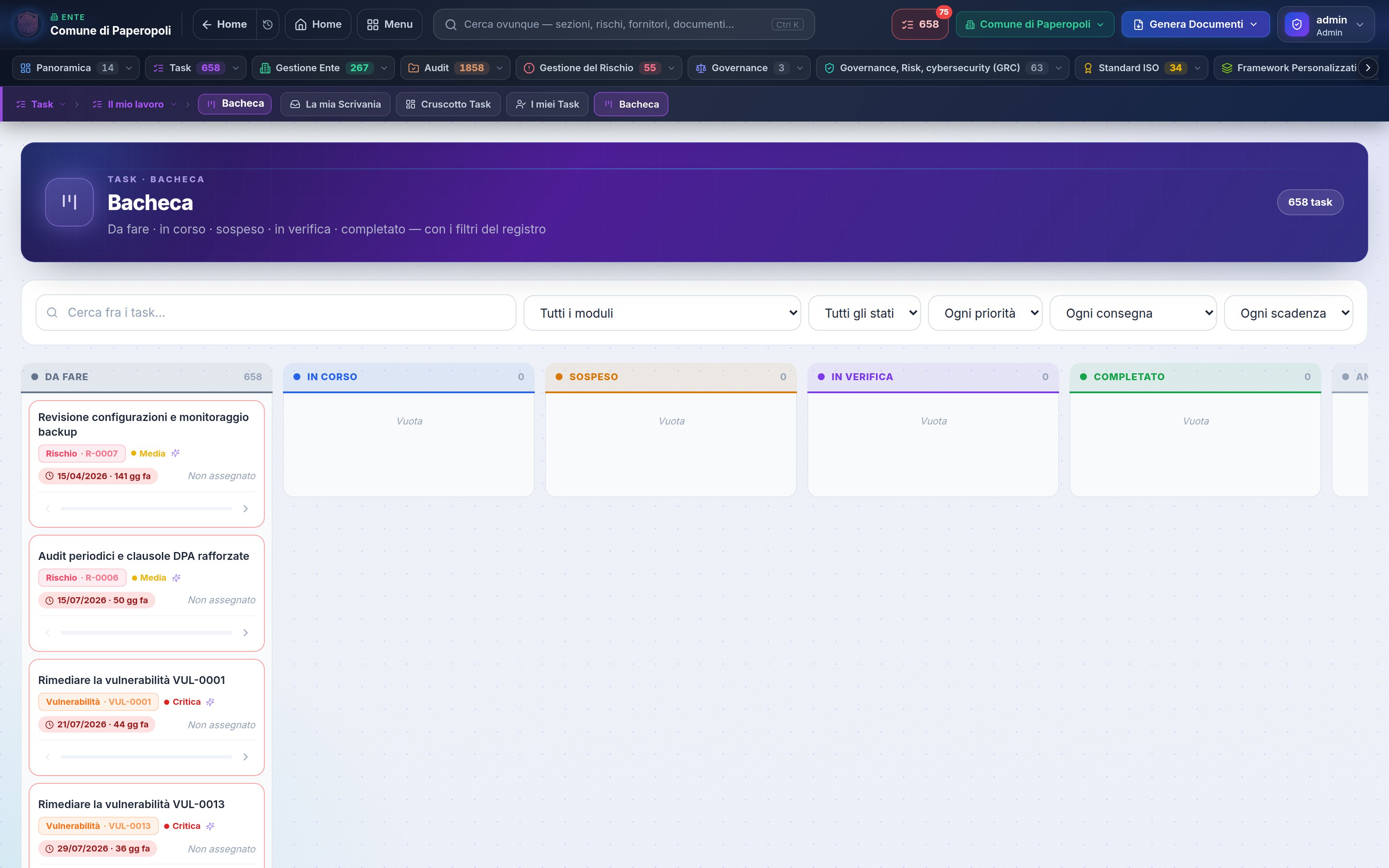 Bacheca dei task